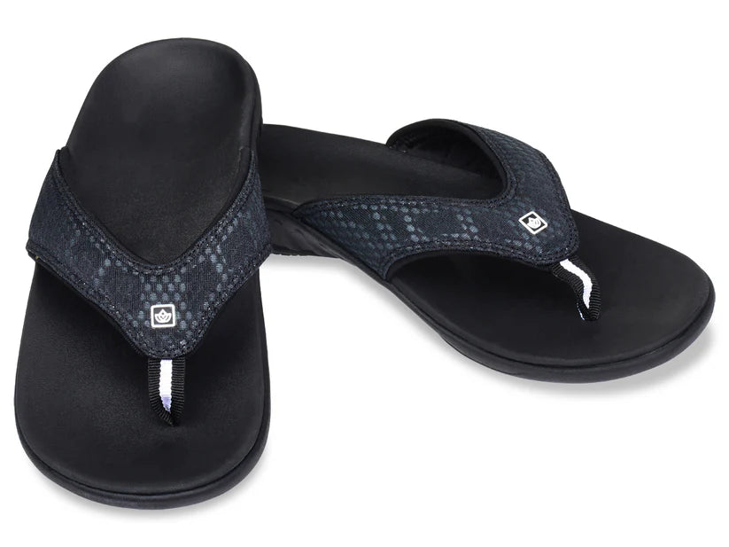 Spenco Men's Yumi Breeze Charcoal Black Thong Sandal