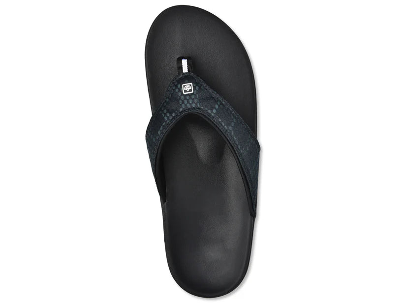 Spenco Men's Yumi Breeze Charcoal Black Thong Sandal