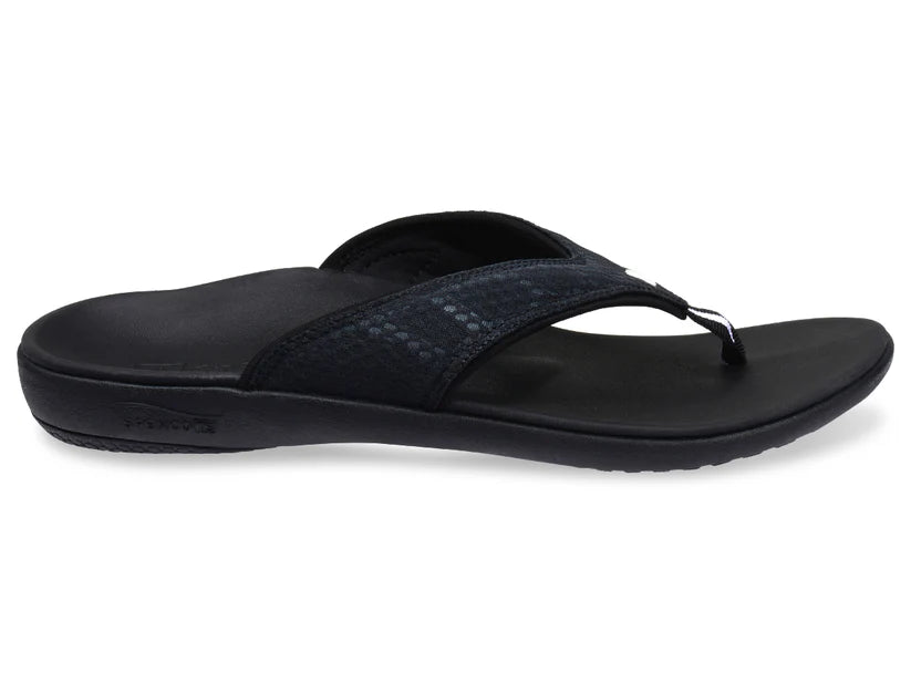 Spenco Men's Yumi Breeze Charcoal Black Thong Sandal