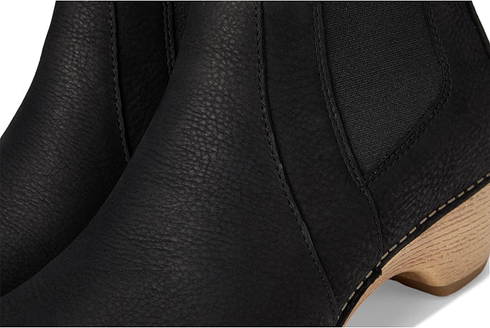 Dansko Women's Lane Boot – Black Nubuck Chelsea Ankle Boot