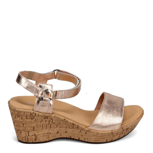New Naot Women's Pier Resort Wedge Sandal Soft Rosegold Leather 39