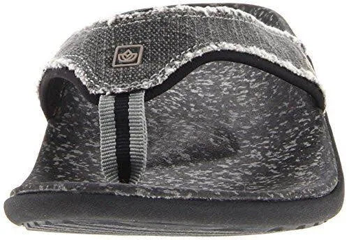 Spenco Men's Yumi Canvas Black Thong Flip Flop Size 9