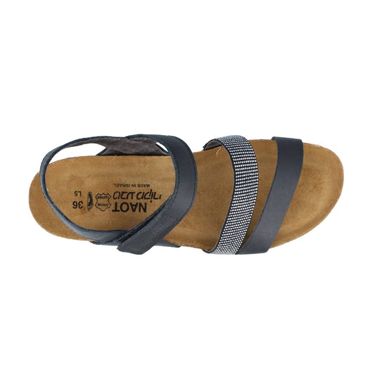 NAOT Women Krista Backstrap Sandal Black Matte Lthr/Black w/Silver Rivets 9-9.5 N US