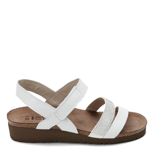 NAOT Women Krista Backstrap Sandal White/Silver Combo 11-11.5 N US