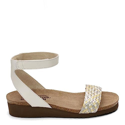 NAOT Women's Abbie Sandal White Metallic Multi Braid/White Pearl Lthr 42 EU/11-11.5 US