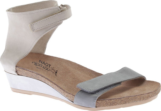 NAOT Women's Prophecy Sandal, light gray nubuck/beige nubuck, 36 Narrow EU (5 US)