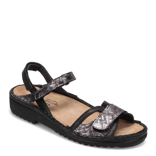 NAOT Footwear Women's Aeres Sandal Mixed Metallic Lthr/Soft Black Lthr 5 M US