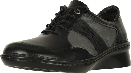 NAOT Footwear Women's Mezzo Lace-up Shoe Black Raven Lthr Combo 7 M US