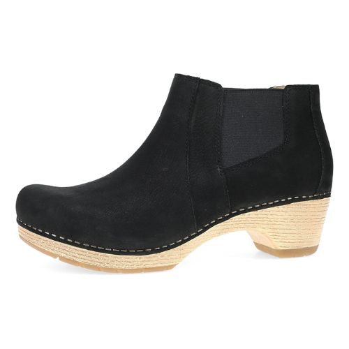 Dansko Women's Lane Boot – Black Nubuck Chelsea Ankle Boot