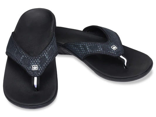 Spenco Men's Yumi Breeze Charcoal Black Thong Sandal