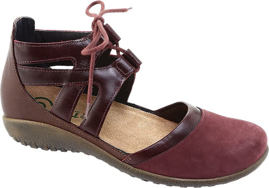 New Naot Women's Kata Lace Up Violet/Bordeaux/Toffee Leather 37