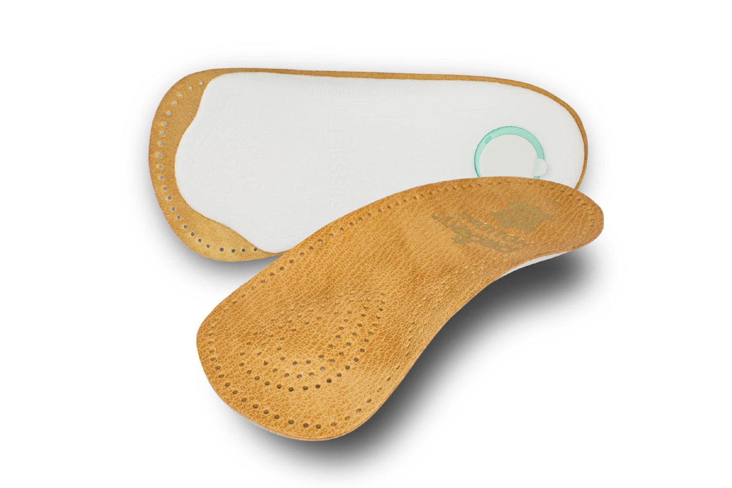 pedag Holiday Orthotic Inserts | 3/4 Length, Thin Leather, Ultra Light, Semi-Rigid Shoe Insoles with Metatarsal Pad & Heel Cushion