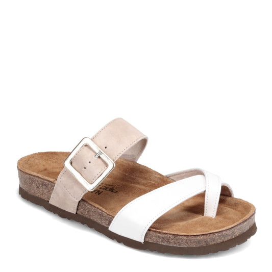 NAOT Footwear Fresno Women’s Toe Loop Slide Sandal with Cork Footbed and Arch Support - Buckle - Comfort and Support – Lightweight and Perfect for Travel – Medium to Wide Fit