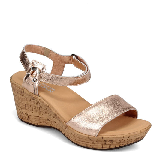New Naot Women's Pier Resort Wedge Sandal Soft Rosegold Leather 41