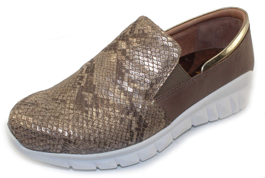NAOT Footwear Women's Titan Slip On Shoe Golden Cobra Lthr/Stone Combo 7 M US