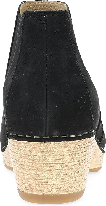 Dansko Women's Lane Boot – Black Nubuck Chelsea Ankle Boot