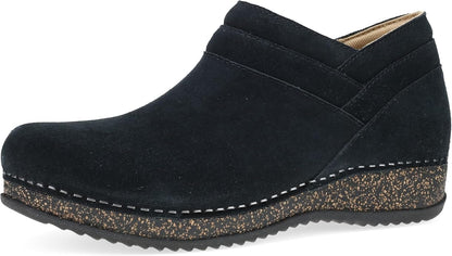 Dansko Women's Muriel Quilted Suede Ankle Bootie - Slip On with Cusioned Cork Mid-Sole