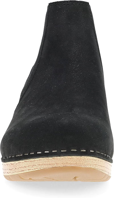 Dansko Women's Lane Boot – Black Nubuck Chelsea Ankle Boot