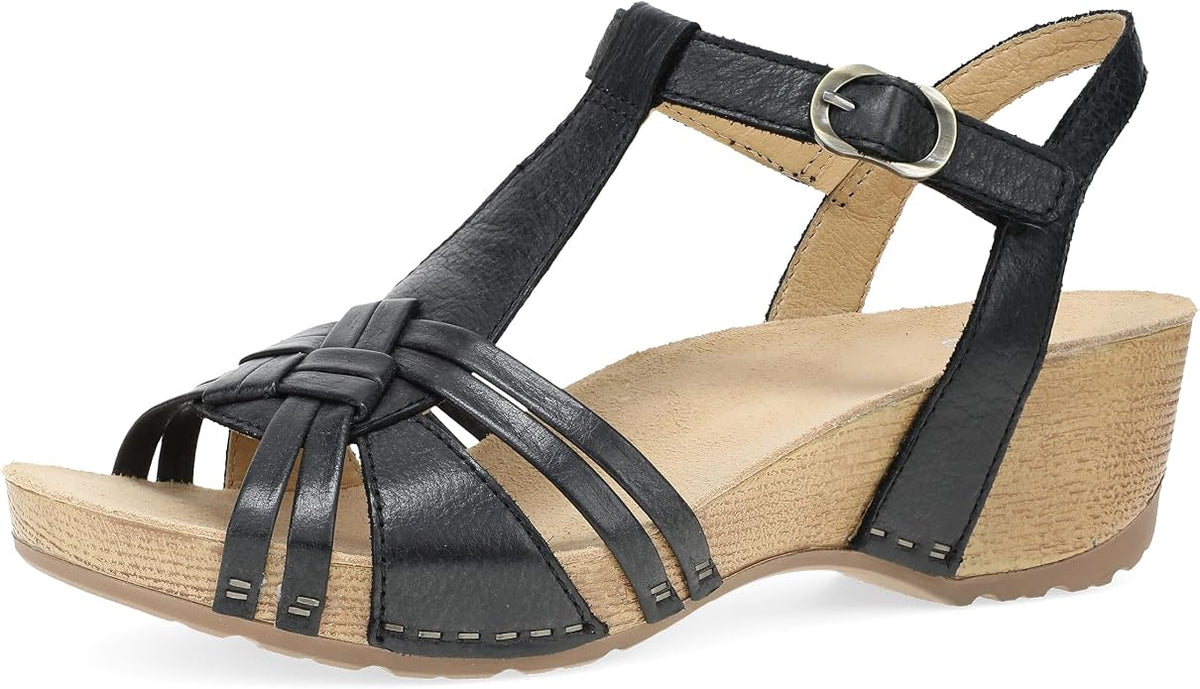 Dansko Women's Tia Fisherman Sandal – Adjustable Leather Wedge