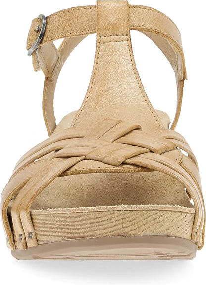 Dansko Women's Tia Fisherman Sandal – Adjustable Leather Wedge