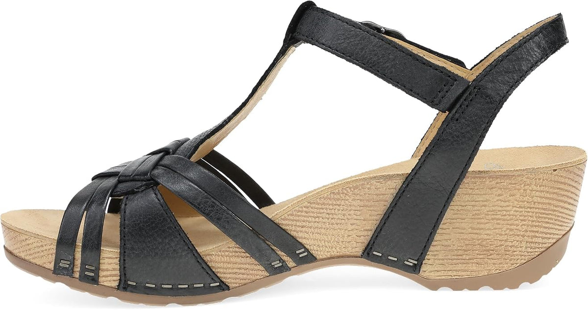 Dansko Women's Tia Fisherman Sandal – Adjustable Leather Wedge