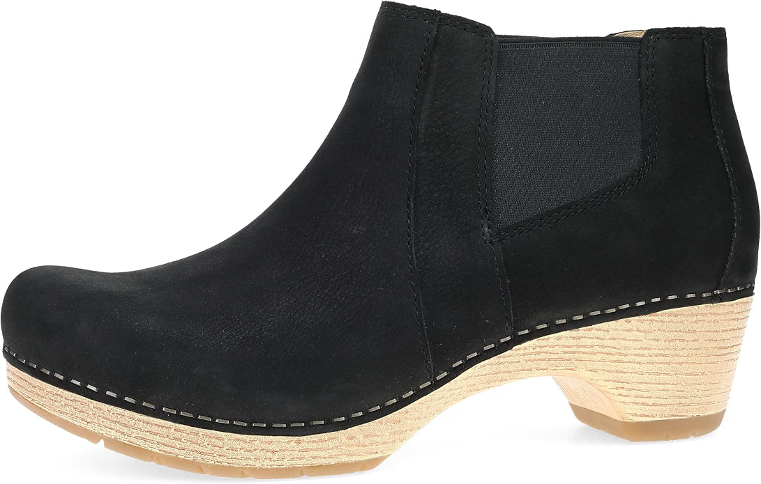 Dansko Women's Lane Boot – Black Nubuck Chelsea Ankle Boot