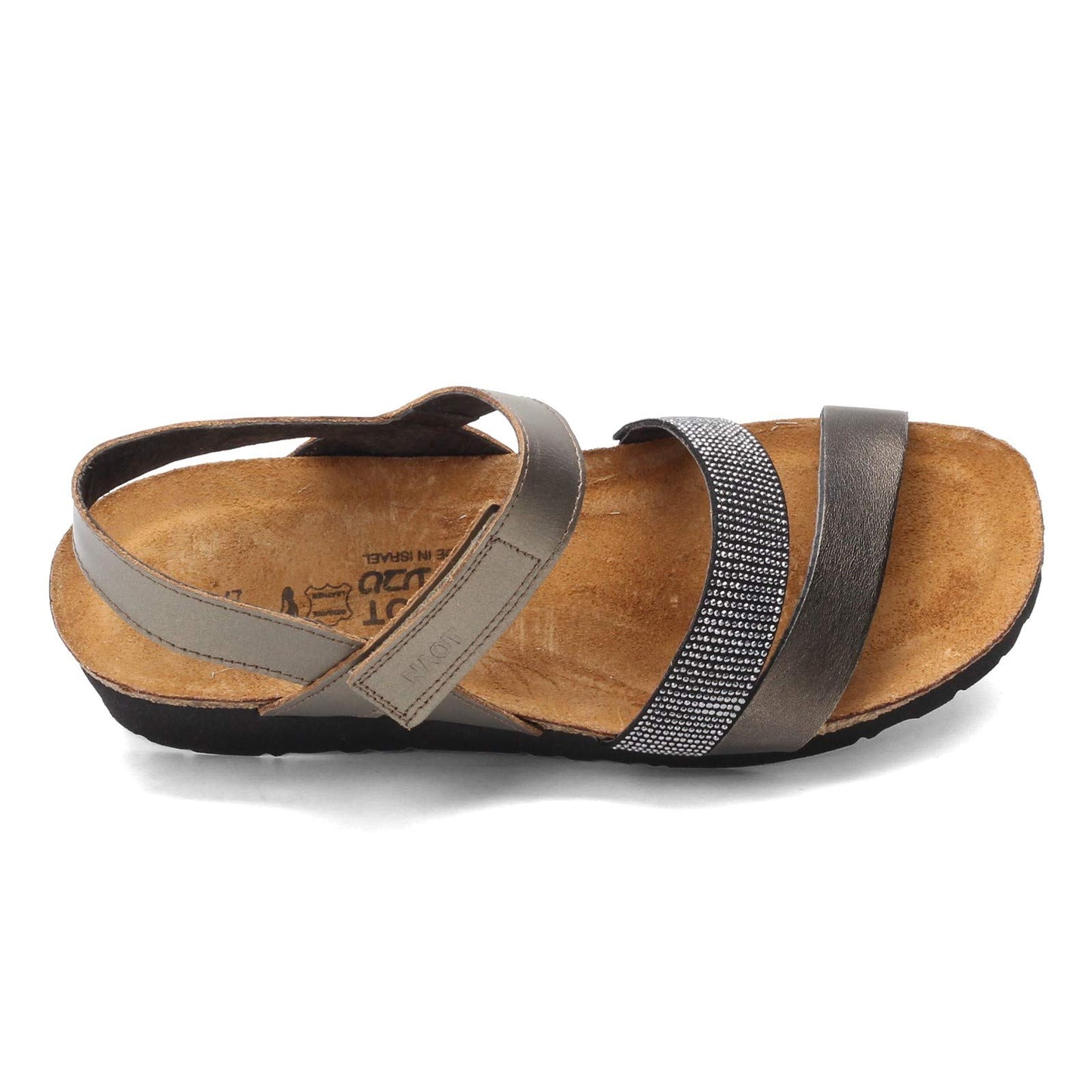 NAOT Women Krista Backstrap Sandal Pewter/Metal Lthr Combo 8-8.5 N US