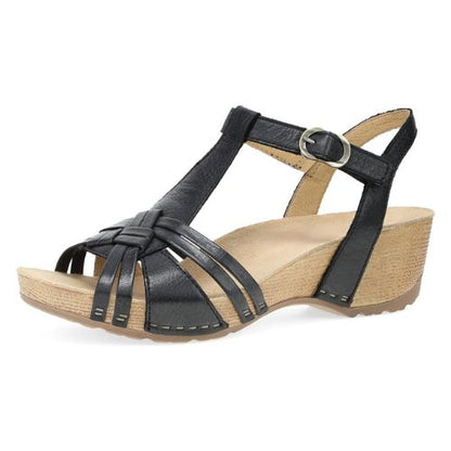 Dansko Women's Tia Fisherman Sandal – Adjustable Leather Wedge