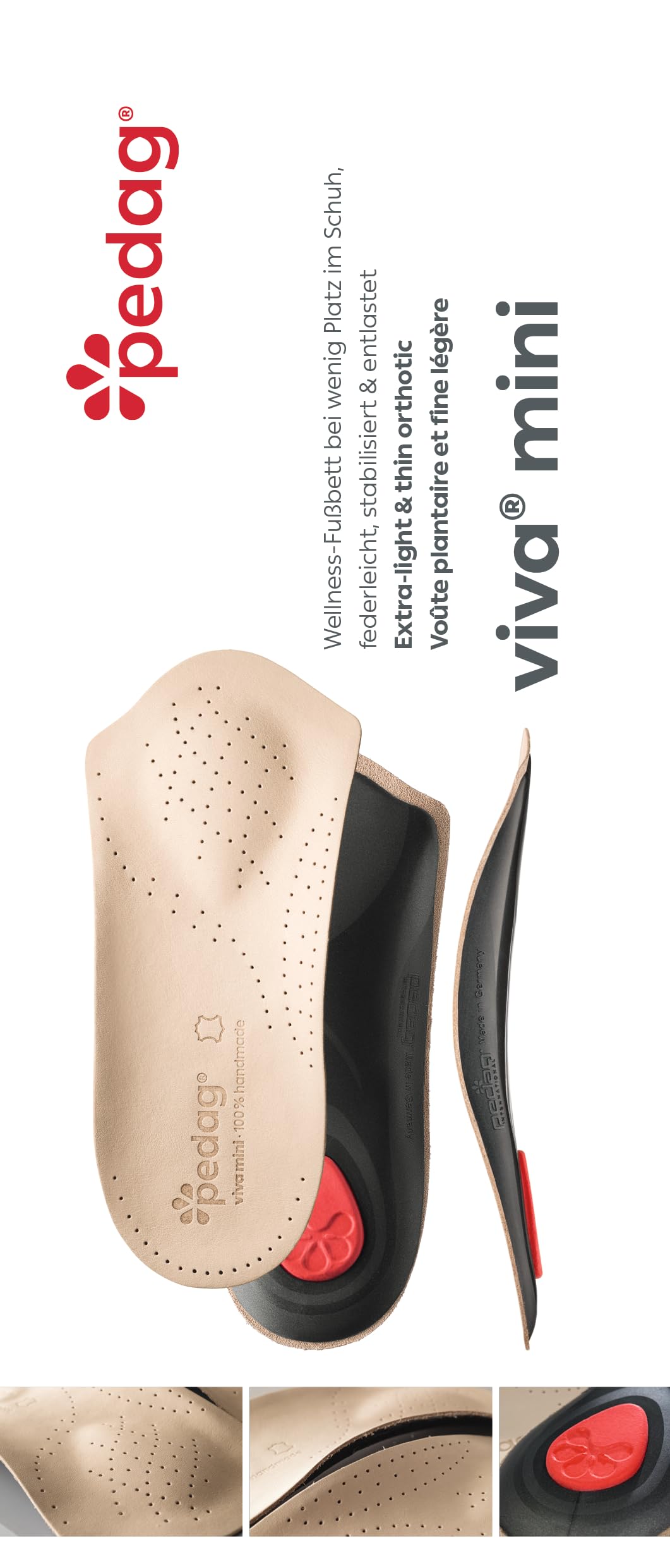 Pedag New Viva Mini Semi-Rigid Orthotic Arch Support Tan Cowhide