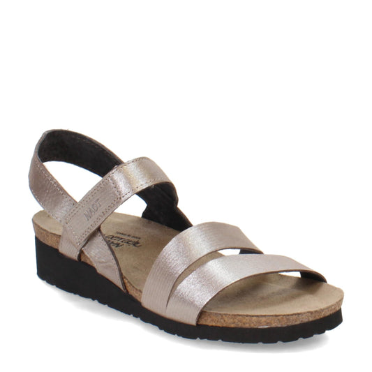 Naot Women's Kayla Wedge Sandal, Silver Threads, 11 Narrow
