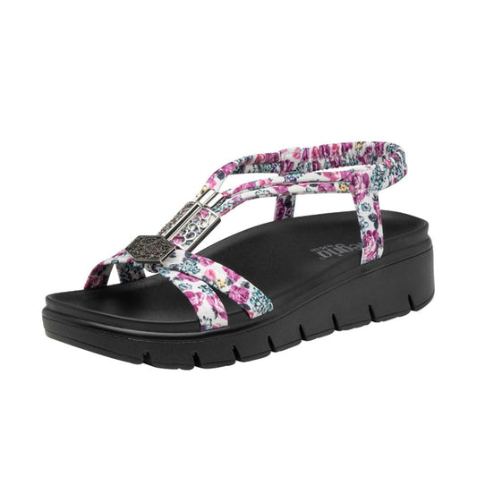 Alegria by PG Lite Women's Roz Tropic Platform Sandal Slide, Lovely Fuchsia, 8-8.5