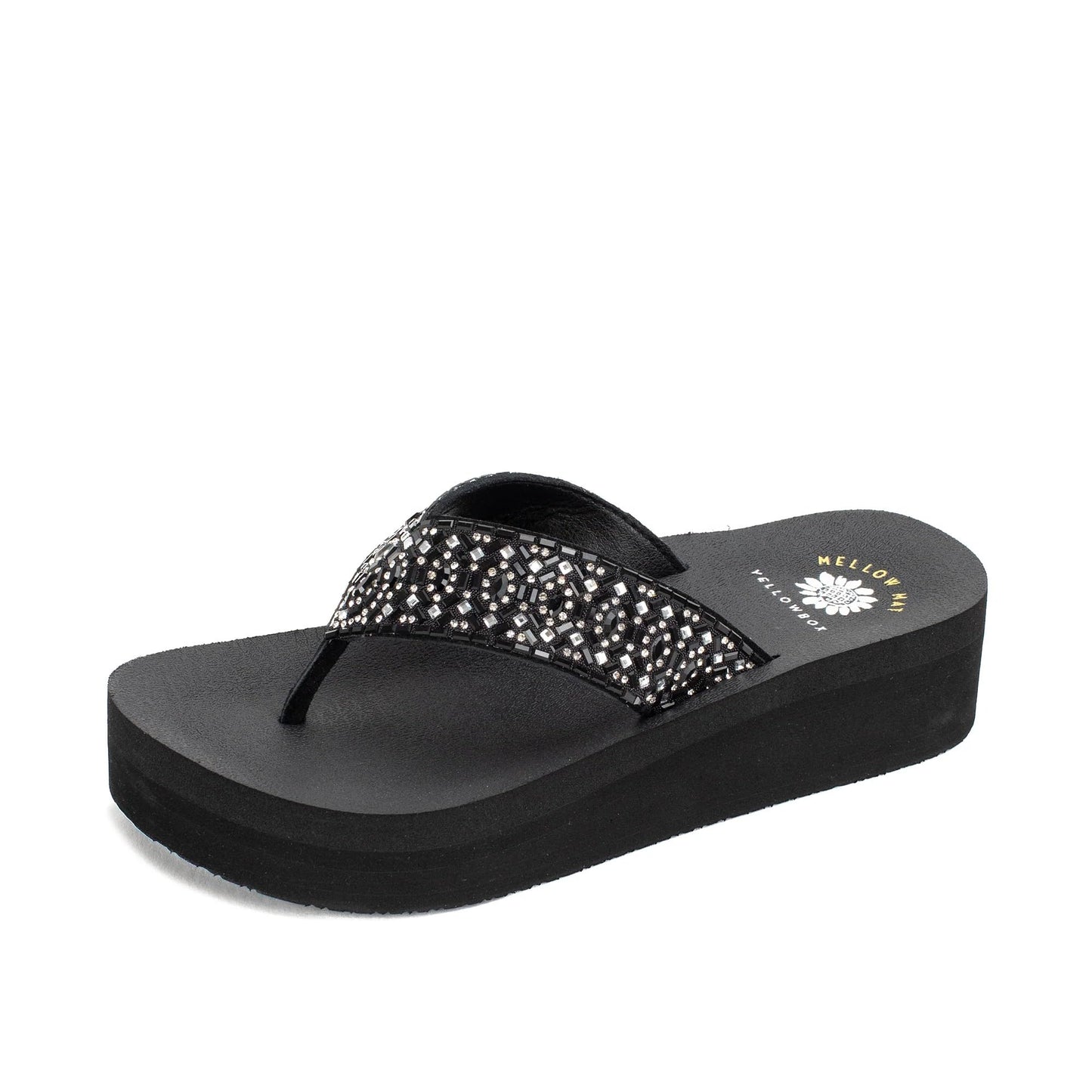 Yellow Box Women's Becca Flatform Flip-Flop, Platform Sandal, MellowMat Collection