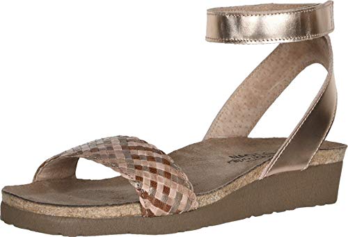 NAOT Women's Abbie Sandal Natural Brown Multi Braid/Rose Gold Lthr 37 EU/6-6.5 US