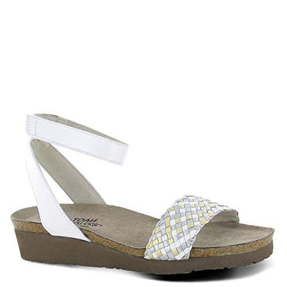 NAOT Women's Abbie Sandal White Metallic Multi Braid/White Pearl Lthr 42 EU/11-11.5 US