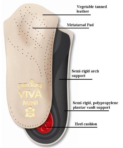 Pedag New Viva Mini Semi-Rigid Orthotic Arch Support Tan Cowhide